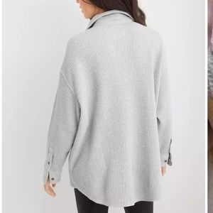 Aerie LumberJane Waffle Shirt Medium Heather Grey Size Medium